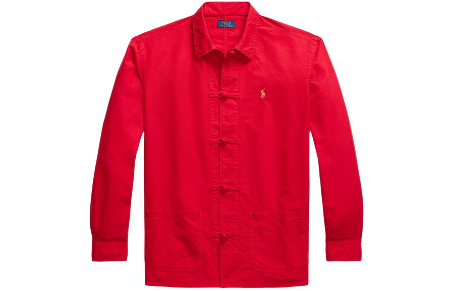 Order Polo Ralph Lauren SS24 紅色寬鬆版長袖襯衫帶小馬標誌 MNPOWOV16823299-600