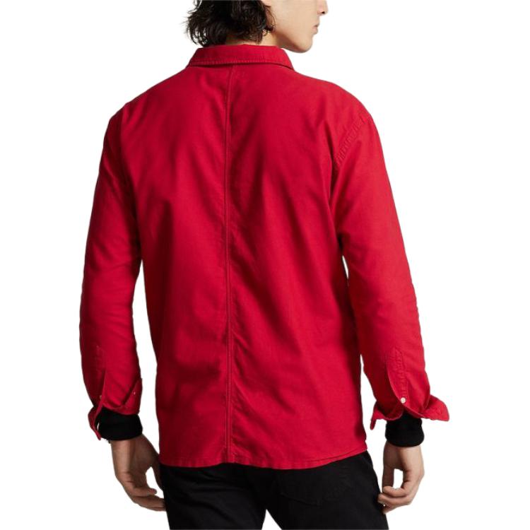Purchase Polo Ralph Lauren SS24 紅色寬鬆版長袖襯衫帶小馬標誌 MNPOWOV16823299-600