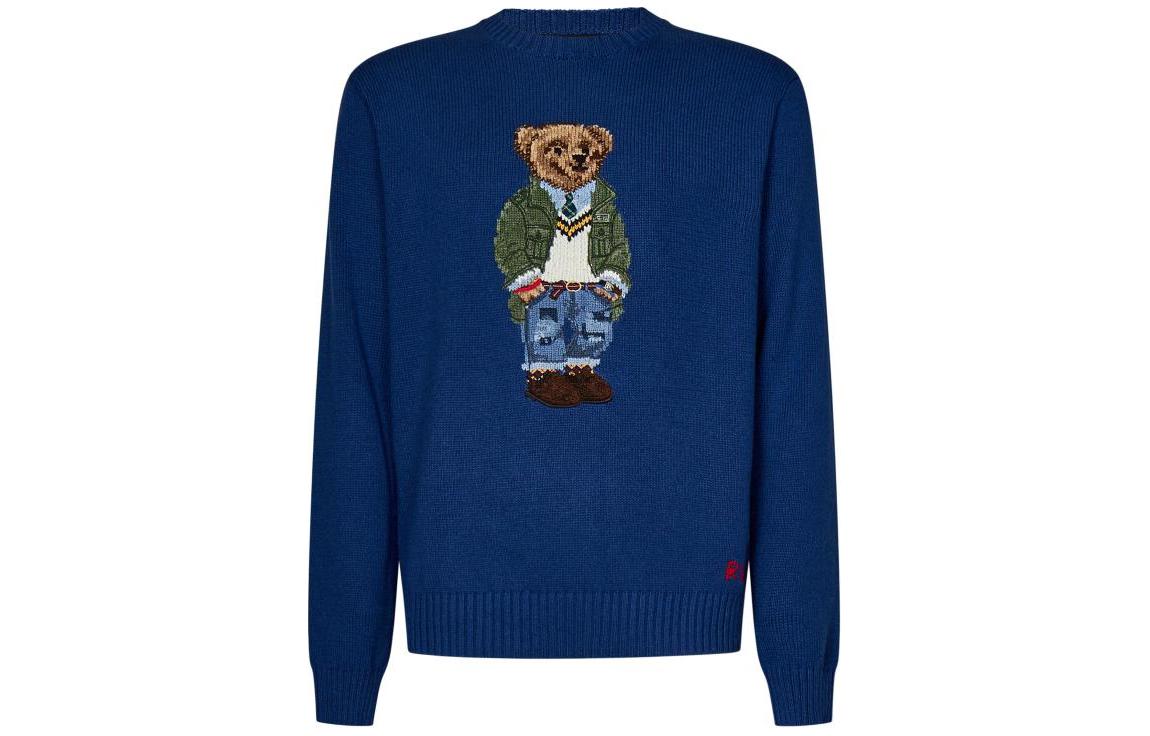 Polo Ralph Lauren SS24  Slim Fit Blue Knit Sweater with Animal Embroidery. 710934020-001 圖 2