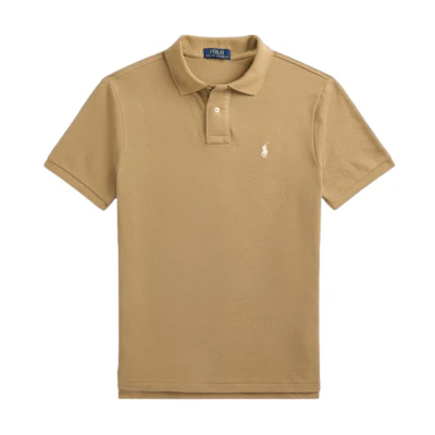 Polo Ralph Lauren SS24 Slim Fit Short Sleeve Polo Shirt Light Beige. MNPOKNI1N822481-260