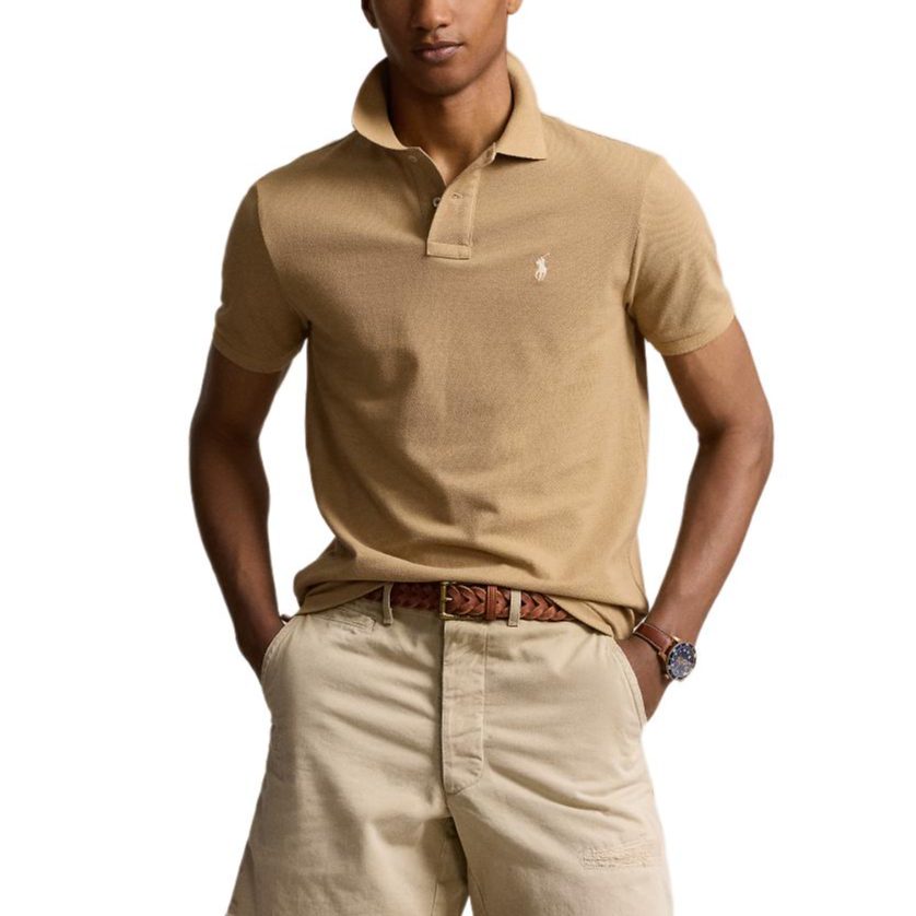 Polo Ralph Lauren SS24  Slim Fit Short Sleeve Polo Shirt Light Beige. MNPOKNI1N822481-260 圖 5