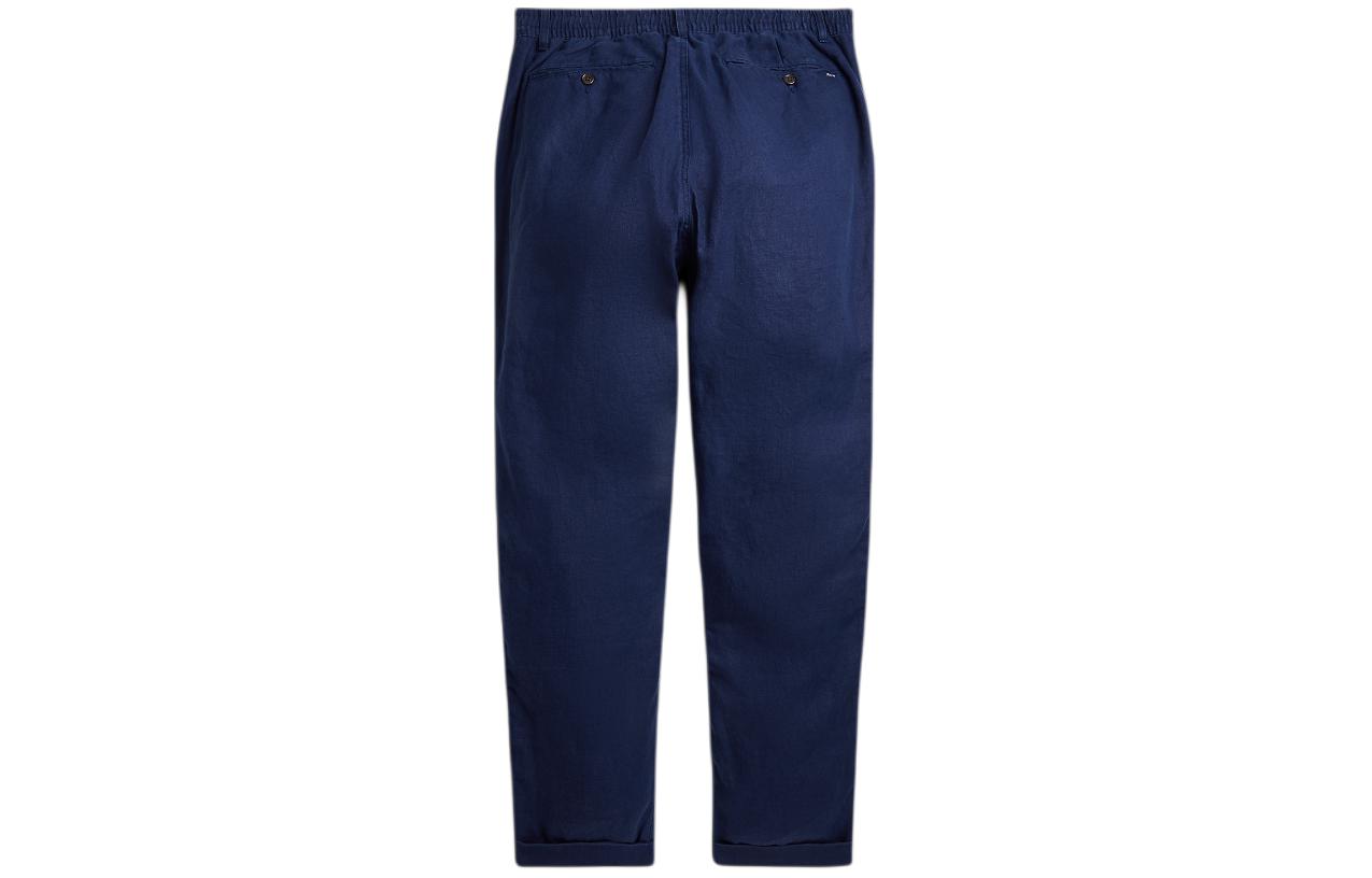 Lookbook Polo Ralph Lauren SS24 Slim Fit Straight Celana Kasual Warna Deep Blue. MNPOPNT1BQ20420-410