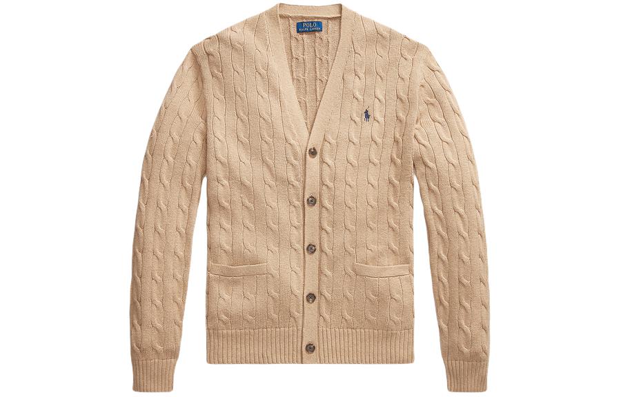 Polo Ralph Lauren SS24  Solid V-Neck Casual Knit Long Sleeve Sweater Beige. MNPOSWE16821786-200 圖 2