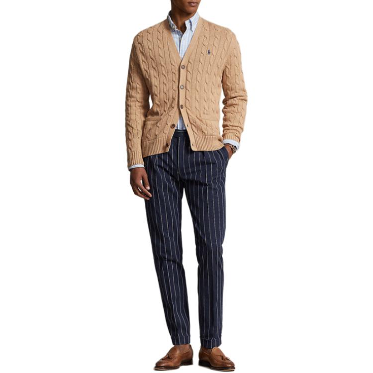 Polo Ralph Lauren SS24  Solid V-Neck Casual Knit Long Sleeve Sweater Beige. MNPOSWE16821786-200 圖 3