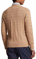 Shop Polo Ralph Lauren SS24 米色純色V領休閒針織長袖毛衣 MNPOSWE16821786-200