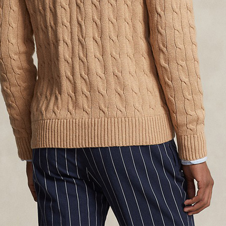 Polo Ralph Lauren SS24  Solid V-Neck Casual Knit Long Sleeve Sweater Beige. MNPOSWE16821786-200 圖 6