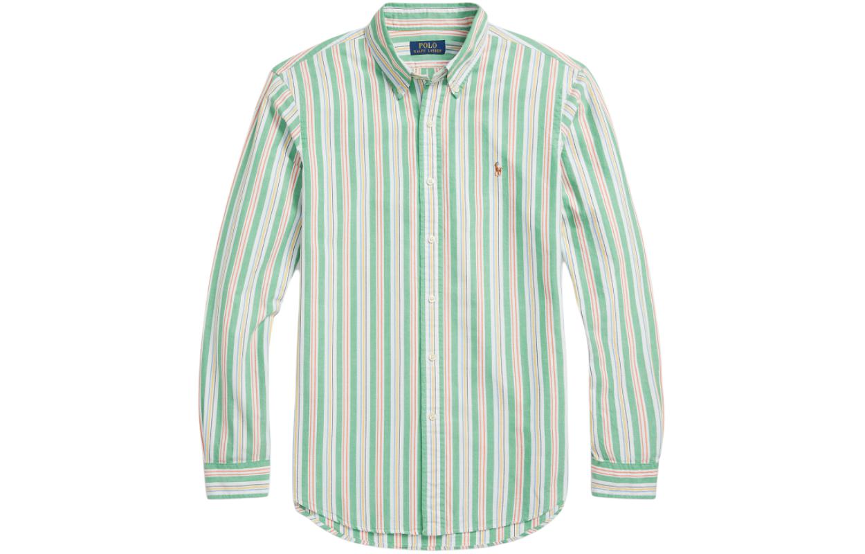 Polo Ralph Lauren SS24  Striped Embroidered Pony Long Sleeve Shirt Multicolor MNPOWOV16823334-999