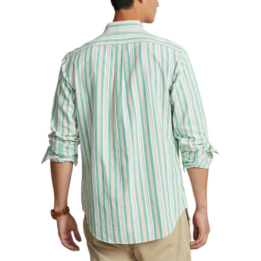 Shop Polo Ralph Lauren SS24 條紋刺繡小馬長袖襯衫 多色款 MNPOWOV16823334-999