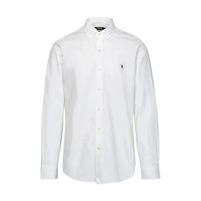 Polo Ralph Lauren SS24 White Long Sleeve Solid Button-Up Shirt. 710928254-002