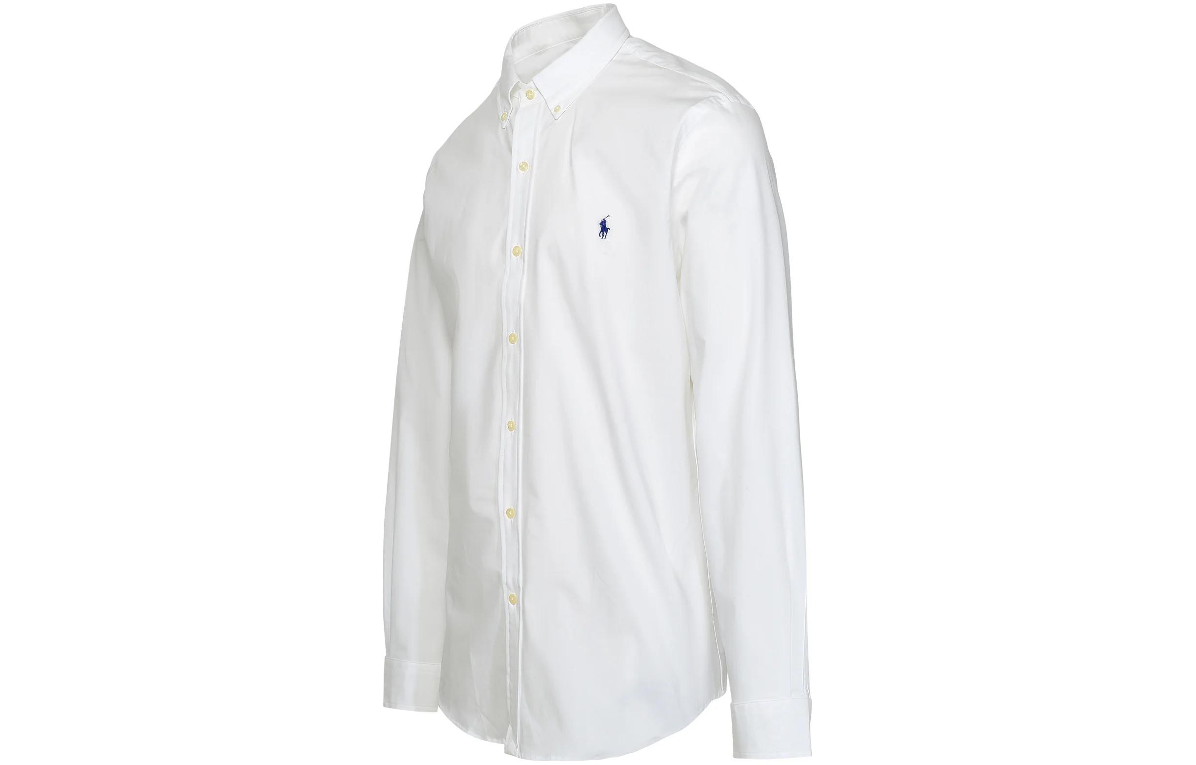 Polo Ralph Lauren SS24  White Long Sleeve Solid Button-Up Shirt. 710928254-002 圖 4