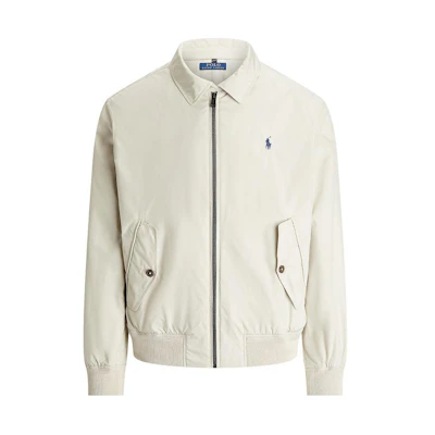 Polo Ralph Lauren SS24 Beige Zip-Up Logo Embroidered Jacket for Men. 710867174-001