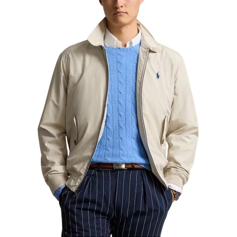 Polo Ralph Lauren SS24 Beige Zip-Up Logo Embroidered Jacket for Men. 710867174-001 圖 4