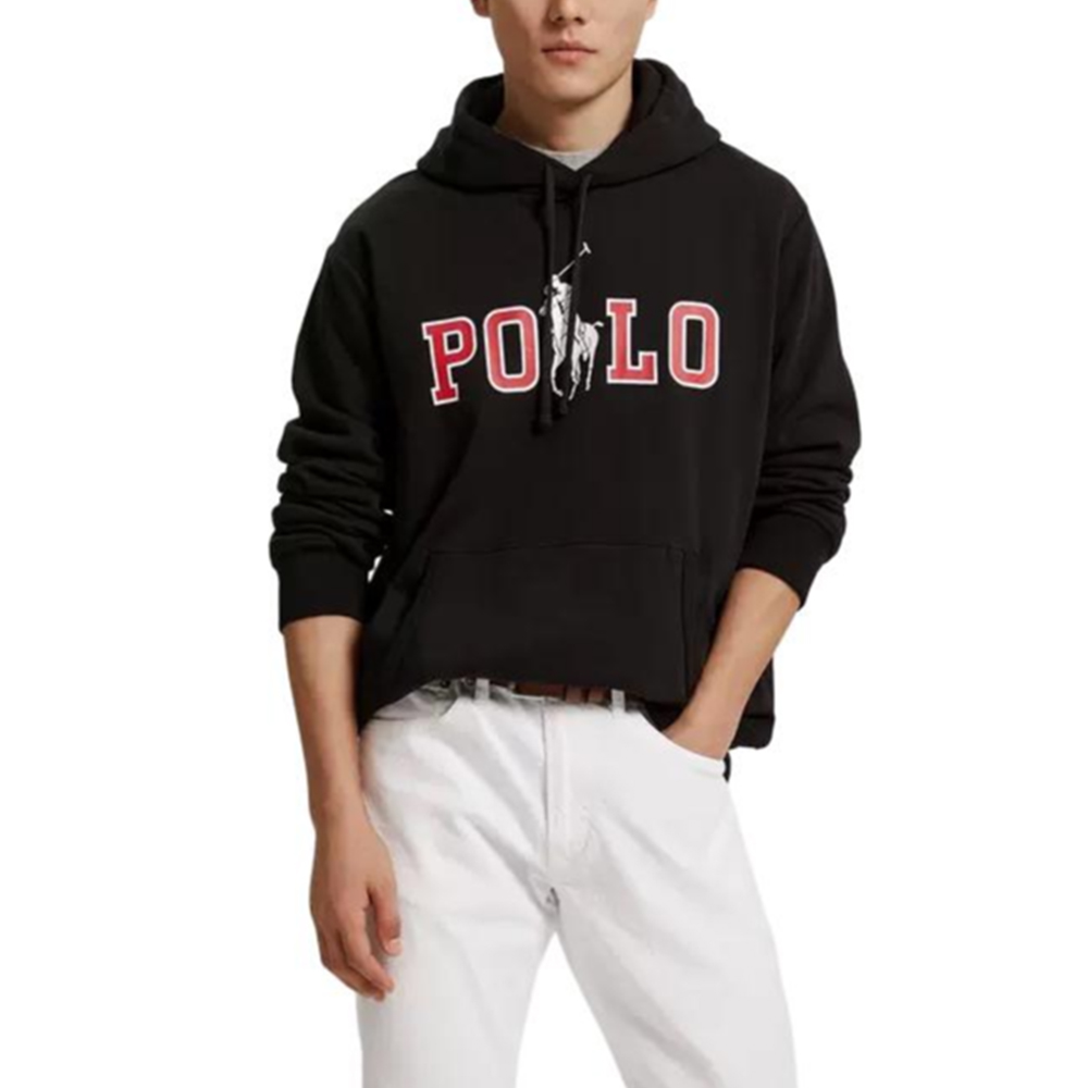 Shop Polo Ralph Lauren SS24大马标志连帽衫 男女款 黑色 MNPOKNI16821962-001