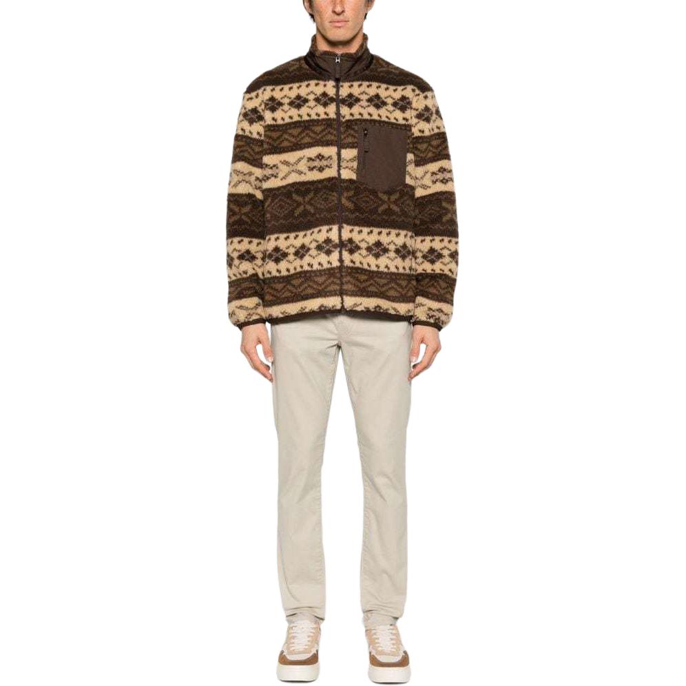 Polo Ralph Lauren SS24 Brown Striped Print Loose Zip-Up Jacket for Men 710938361-001 圖 3