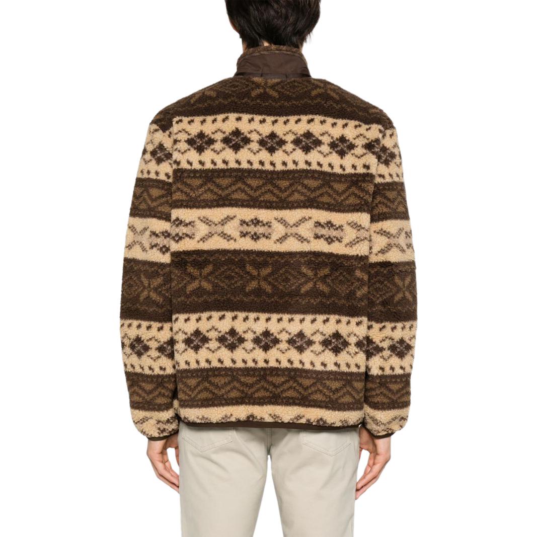 Polo Ralph Lauren SS24 Brown Striped Print Loose Zip-Up Jacket for Men 710938361-001 圖 4