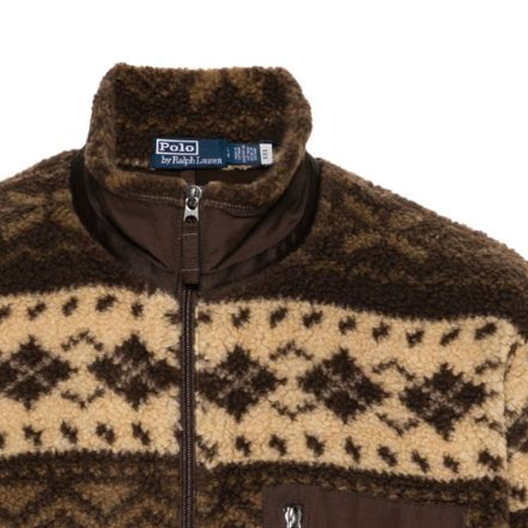 Polo Ralph Lauren SS24 Brown Striped Print Loose Zip-Up Jacket for Men 710938361-001 圖 7