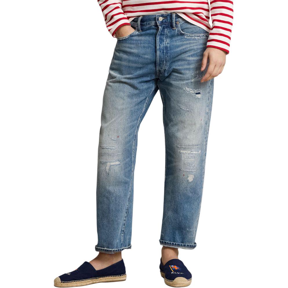 Shop Jeans Hombre Polo Ralph Lauren SS24 Rectos Talle Medio Azul Claro Desgastados 710931949-001