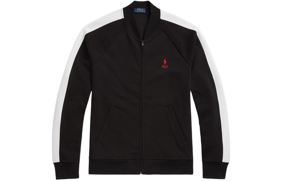 Polo Ralph Lauren SS24 Embroidered Logo Knit Zip Jacket Black - MNPOKNI16823612-001