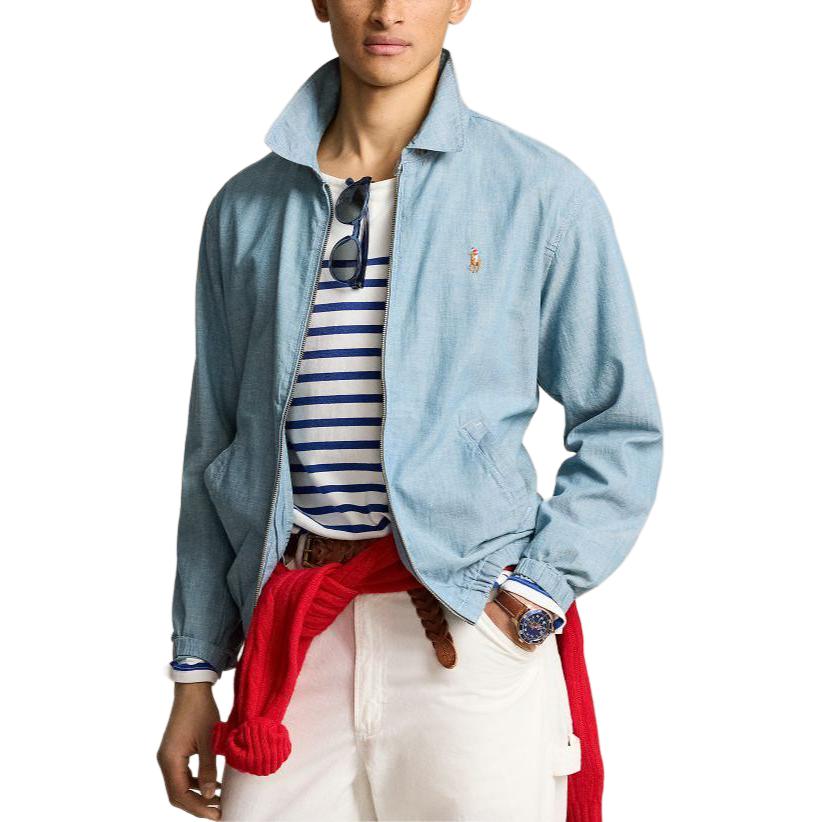 Polo Ralph Lauren SS24 Embroidered Logo Zip Jacket Men’s Long Sleeve Indigo. MNPOOTW16021333-450 圖 3