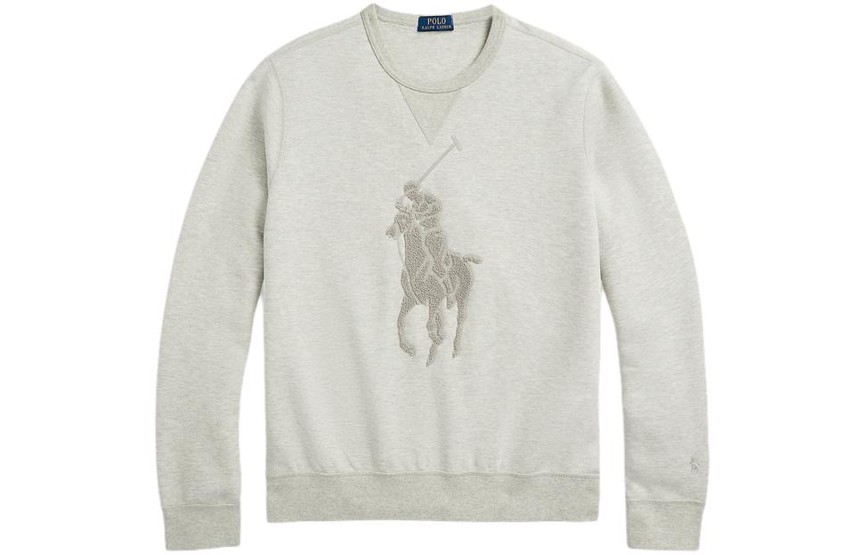 Order Polo Ralph Lauren SS24 Equestrian Crewneck Sweatshirt Sulaman Kelabu Cerah. MNPOKNI16823444-020