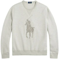 Order Polo Ralph Lauren SS24 Equestrian Embroidery Crewneck Knit Sweatshirt Light Grey. MNPOKNI16823444-020