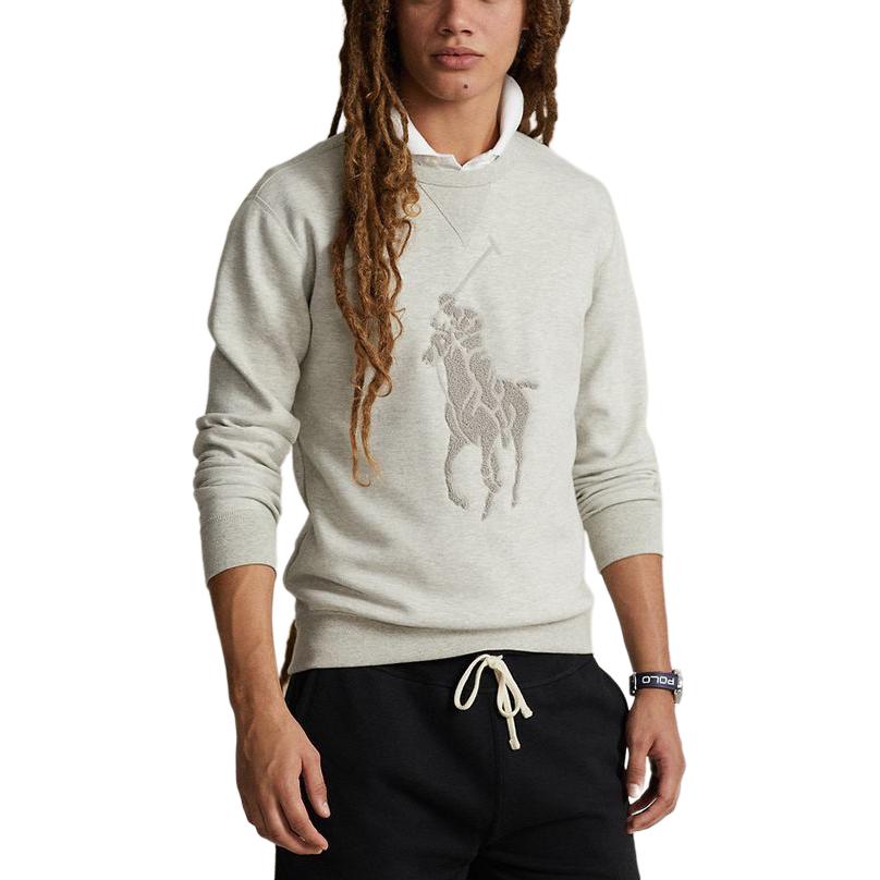 Purchase Polo Ralph Lauren SS24 Equestrian Crewneck Sweatshirt Sulaman Kelabu Cerah. MNPOKNI16823444-020