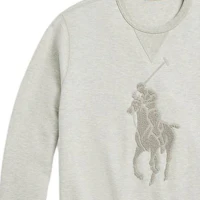 Sizing Polo Ralph Lauren SS24 Equestrian Embroidery Crewneck Knit Sweatshirt Light Grey. MNPOKNI16823444-020