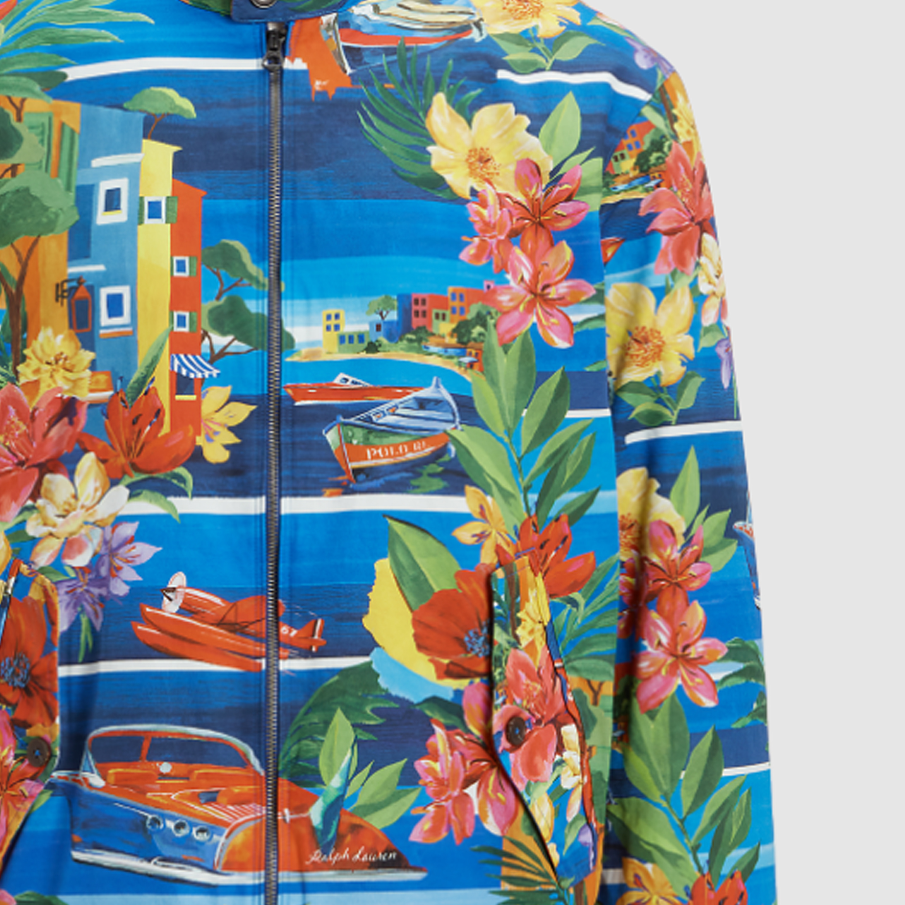 Polo Ralph Lauren SS24 Floral Print Mock Neck Jacket Ocean Blue MNPOOTW16021319-999 圖 7