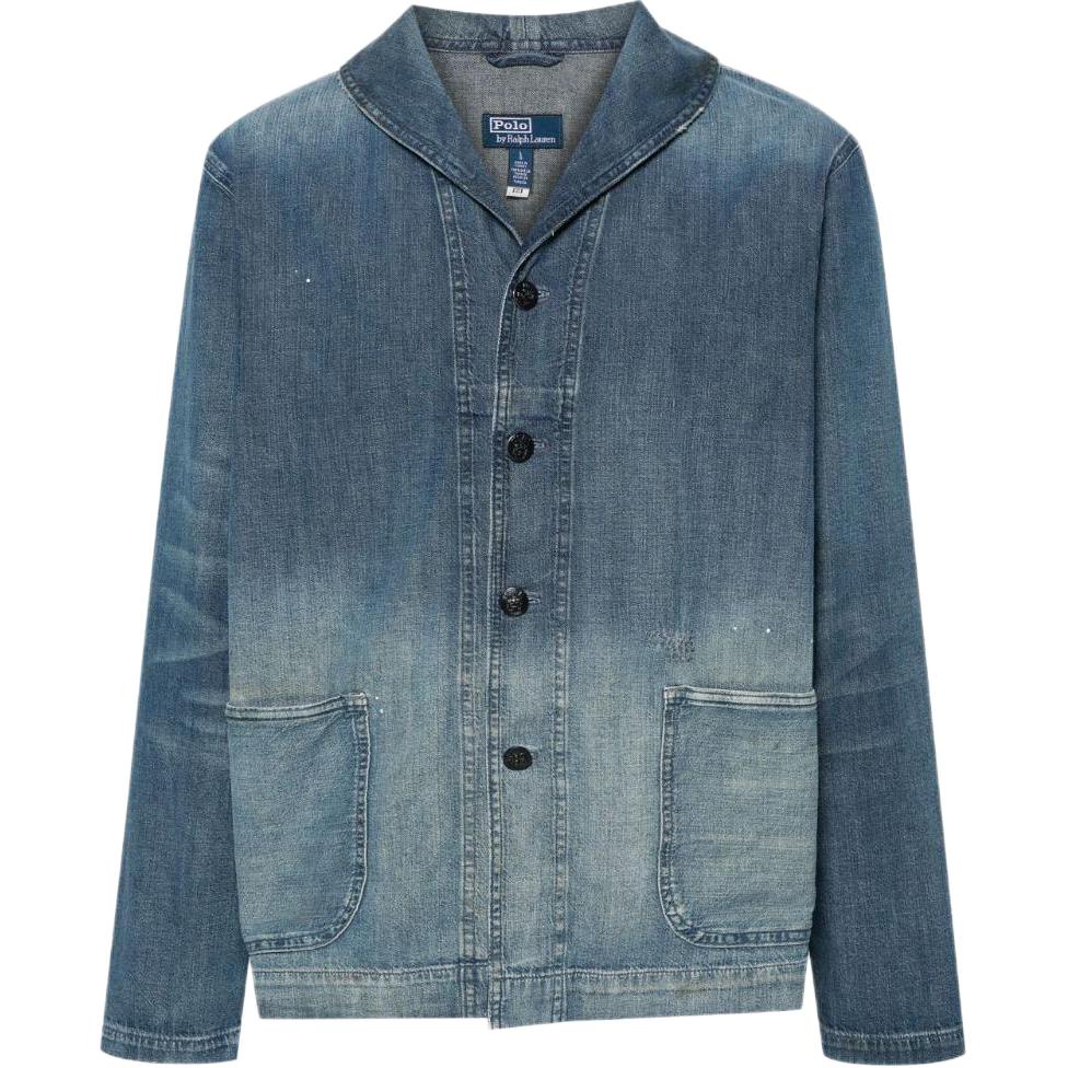 Polo Ralph Lauren SS24 Gradient Button-Up Loose Denim Jacket Men’s Indigo. 710931936-001