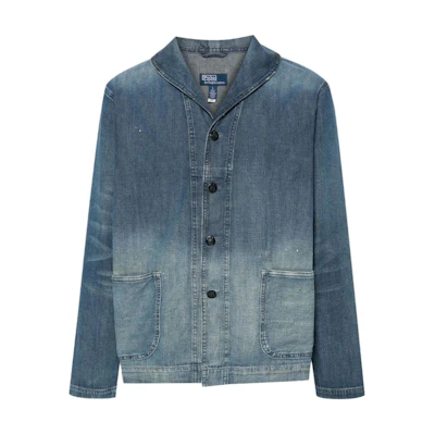 Polo Ralph Lauren SS24 Gradient Button-Up Loose Denim Jacket Men’s Indigo. 710931936-001