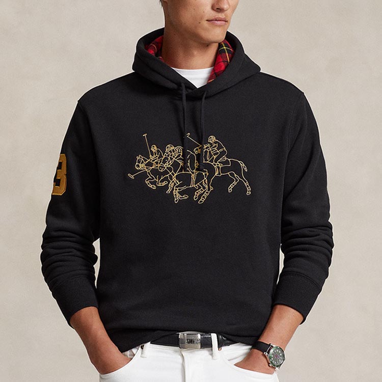 Polo Ralph Lauren SS24 Graphic Print Hoodie Black -  Long Sleeve MNPOKNI16823372-001 圖 4