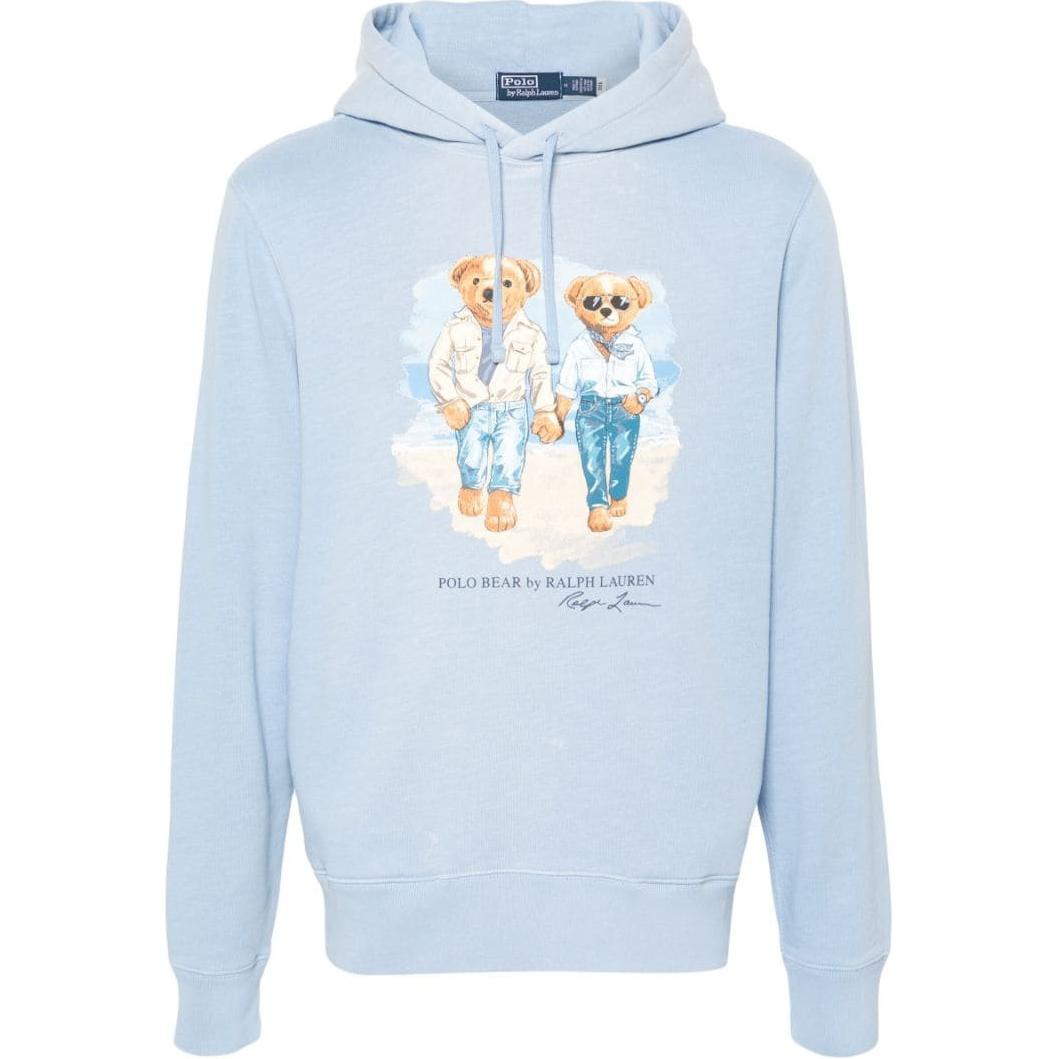 Polo Ralph Lauren SS24 Letter Cartoon Print Hoodie Light Blue  Long Sleeve. 710934700-001