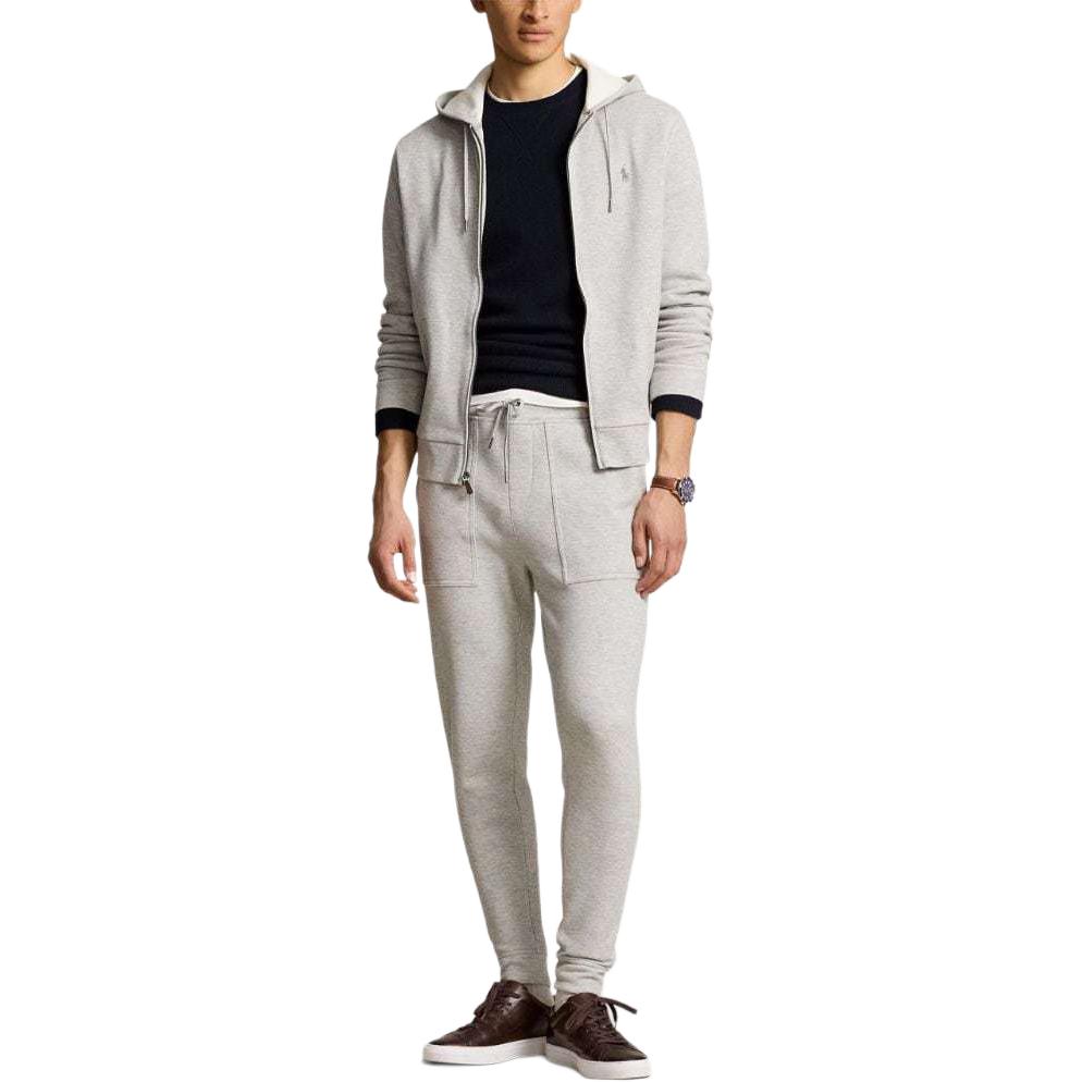 Lookbook Polo Ralph Lauren SS24淺灰色實心針織運動褲側口袋款式 710900842-006