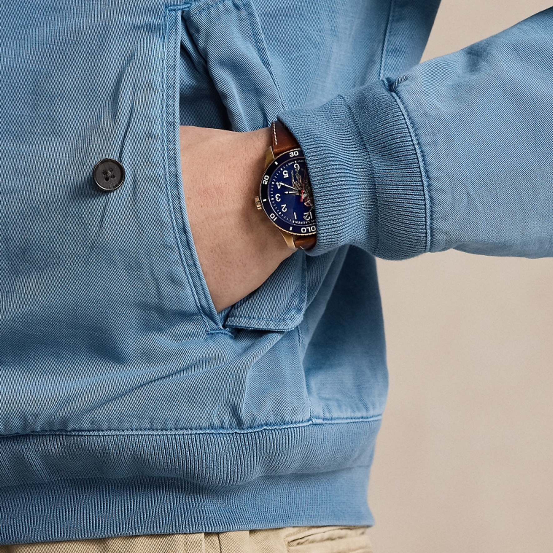 Polo Ralph Lauren SS24 Logo Embroidered Half-Zip Jacket  Blue. MNPOOTW16021412 圖 7