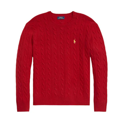 Polo Ralph Lauren SS24 Logo Print Crewneck Knit Long Sleeve Red Casual Top MNPOSWE16821774-600
