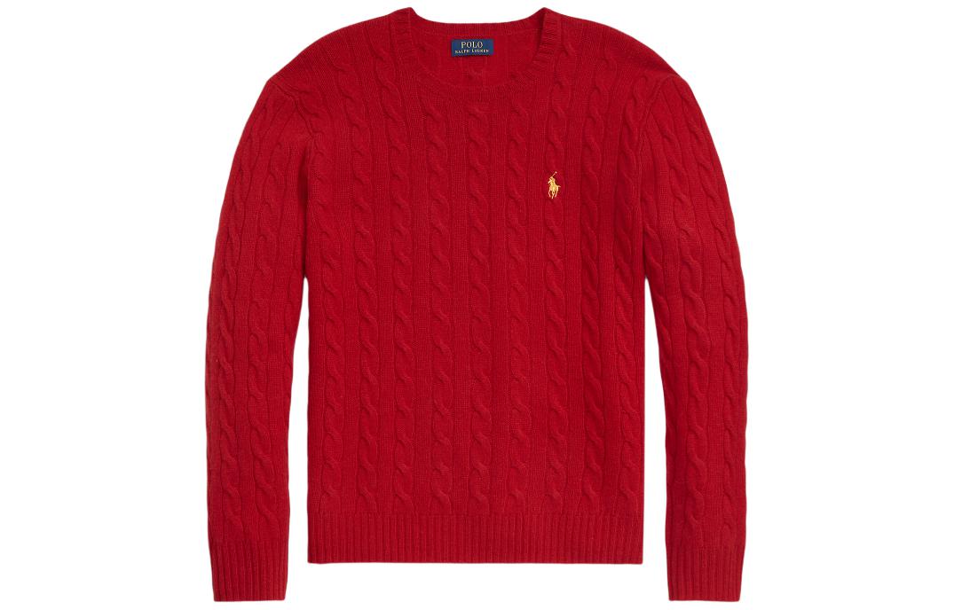 Order Polo Ralph Lauren SS24 紅色長袖圓領標誌印花針織休閒上衣 MNPOSWE16821774-600