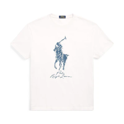 Polo Ralph Lauren SS24 Logo Print Crewneck T-Shirt Mens Nevis Island Off-White. MNPOTSH1N822290-100
