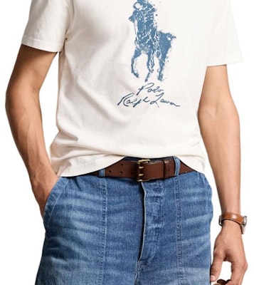 Polo Ralph Lauren SS24 標誌印花圓領T恤 男款 Nevis Island 米白色。 MNPOTSH1N822290-100 Sizing Polo Ralph Lauren SS24 標誌印花圓領T恤 男款 Nevis Island 米白色。 MNPOTSH1N822290-100