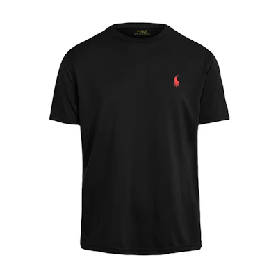 Polo Ralph Lauren SS24 Loose Fit Black Crewneck Tee with Embroidered Logo Men. MNPOTSH1N822151-001