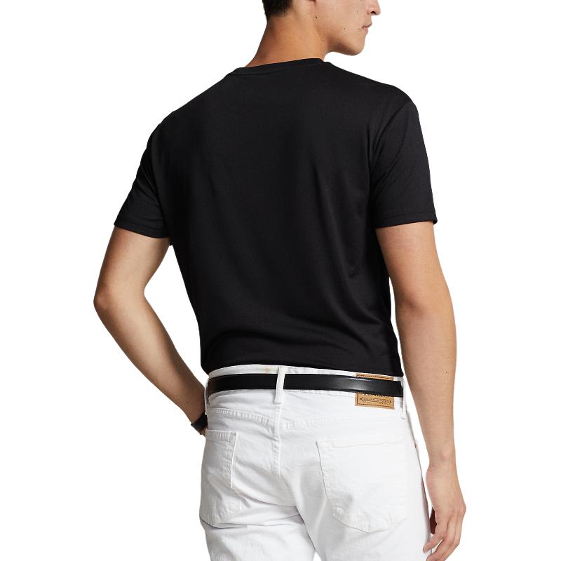 Purchase Polo Ralph Lauren SS24 男款寬鬆版黑色刺繡標誌圓領T恤。 MNPOTSH1N822151-001