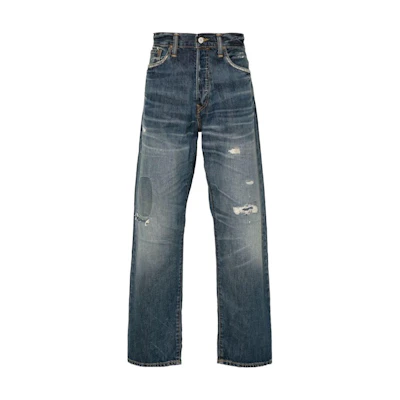 Polo Ralph Lauren SS24 Mid-Rise Tapered Washed Denim Jeans Blue . 710950852-001