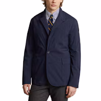 Shop Polo Ralph Lauren SS24 深藍色標誌三扣西裝外套. MNPOOTW17I20014-410