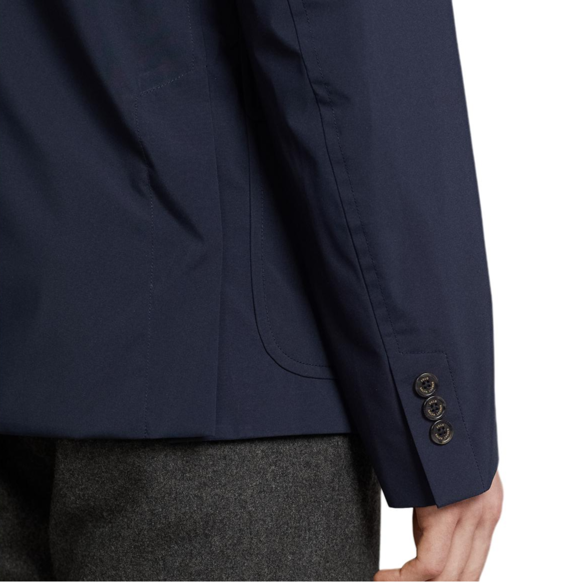 Details for 폴로 랄프 로렌 SS24 네이비 블루 로고 장식 3버튼 솔리드 블레이저. MNPOOTW17I20014-410