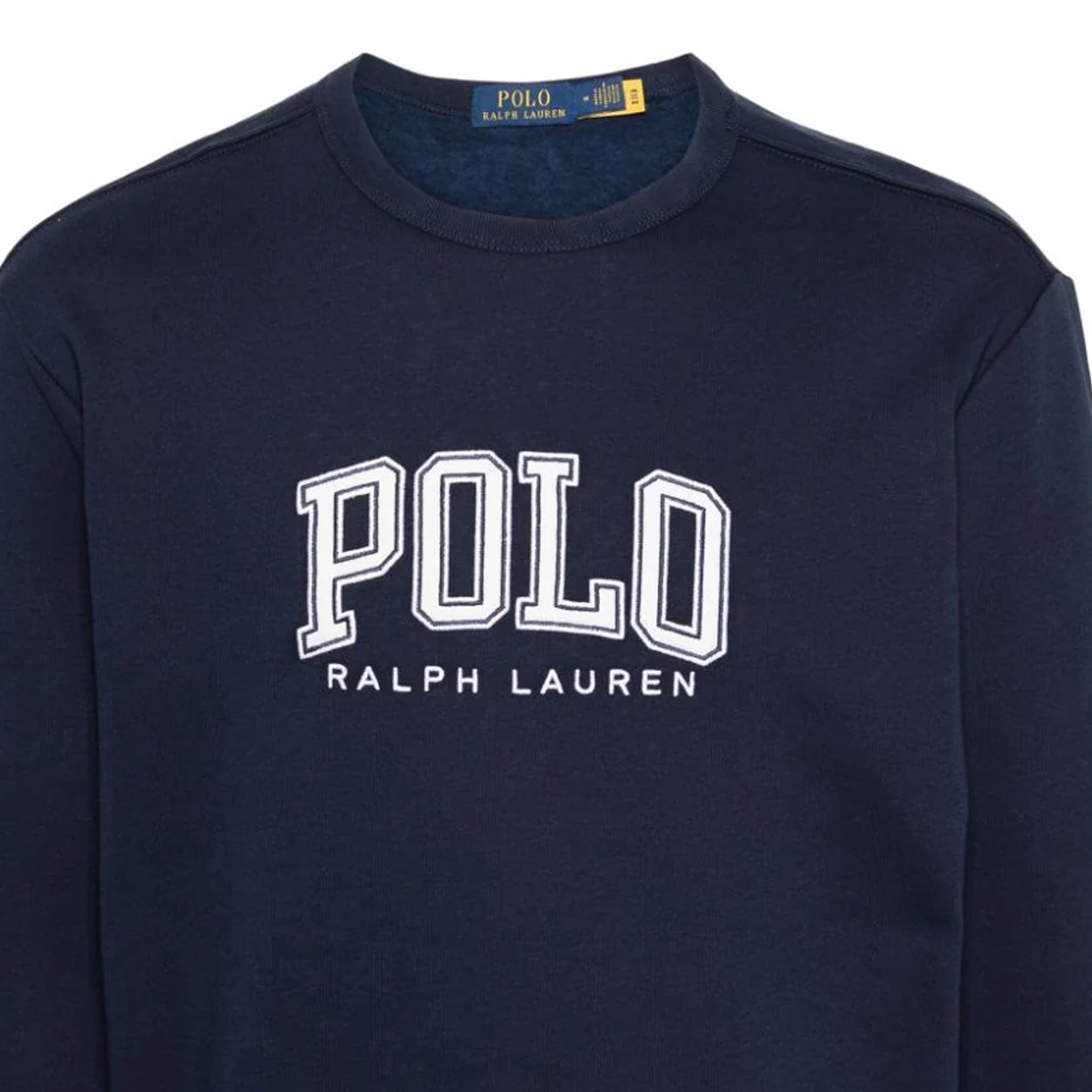 Sizing Polo Ralph Lauren SS24 Navy Blue Logo Crewneck Lengan Panjang Lelaki. 710934715-002