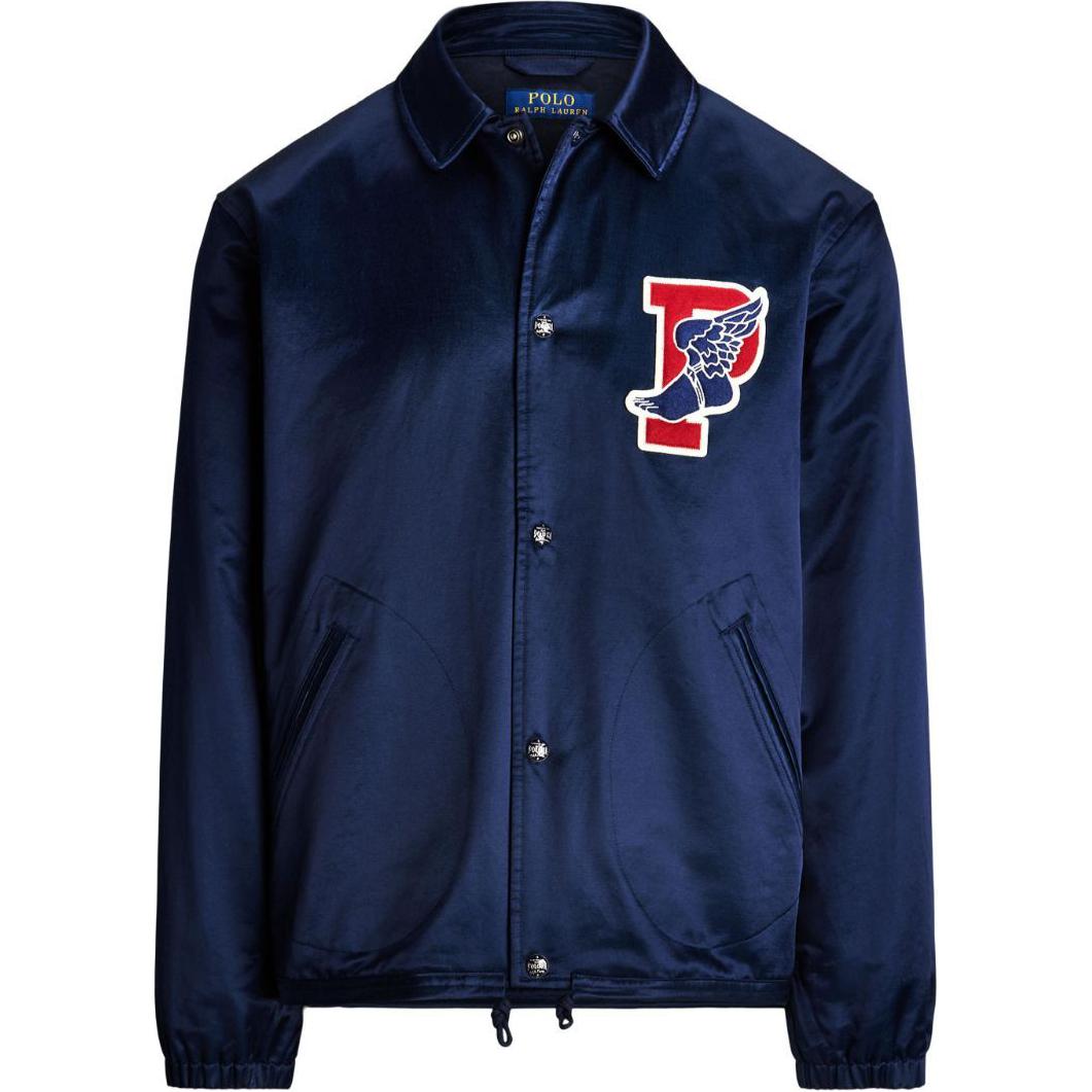 Polo Ralph Lauren SS24 Navy Blue Letter Logo Patch Single-Breasted Jacket 710940790-001