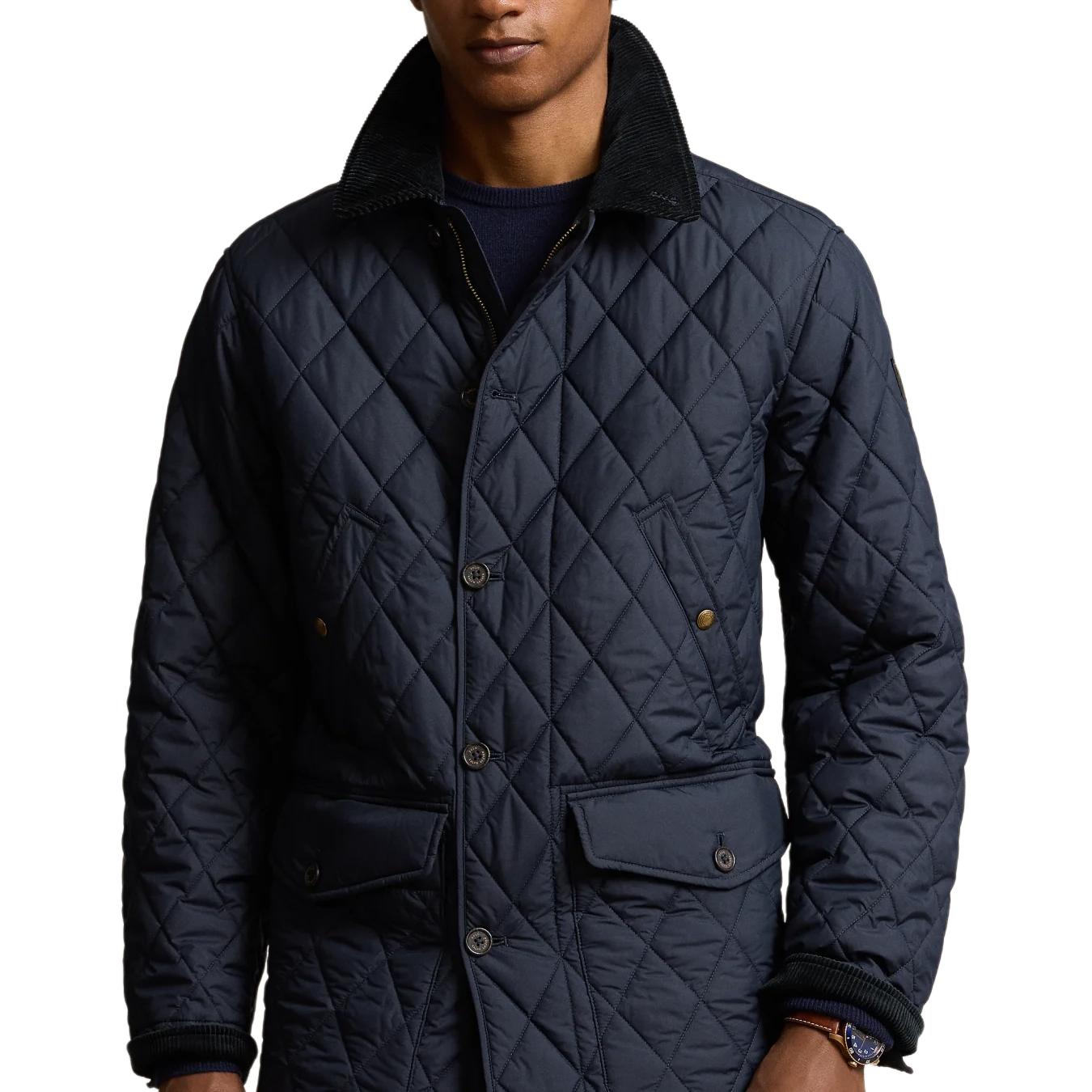 Polo Ralph Lauren SS24 Quilted Long Sleeve Cotton Jacket Navy Blue for Men MNPOOTW12820096-410 圖 5