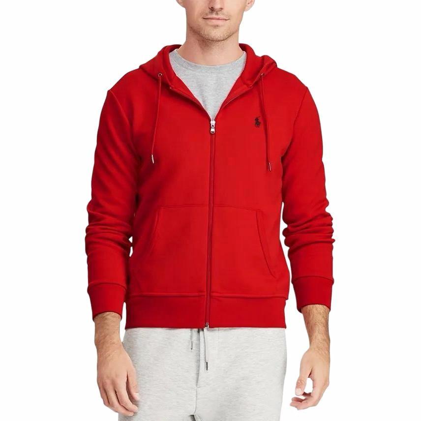 Shop Polo Ralph Lauren SS24 红色连帽衫 长袖 带小马标志 710883329-004