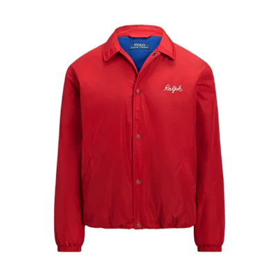 Polo Ralph Lauren SS24 Red Water-Repellent Coach Jacket Embroidered Logo MNPOOTW16021329