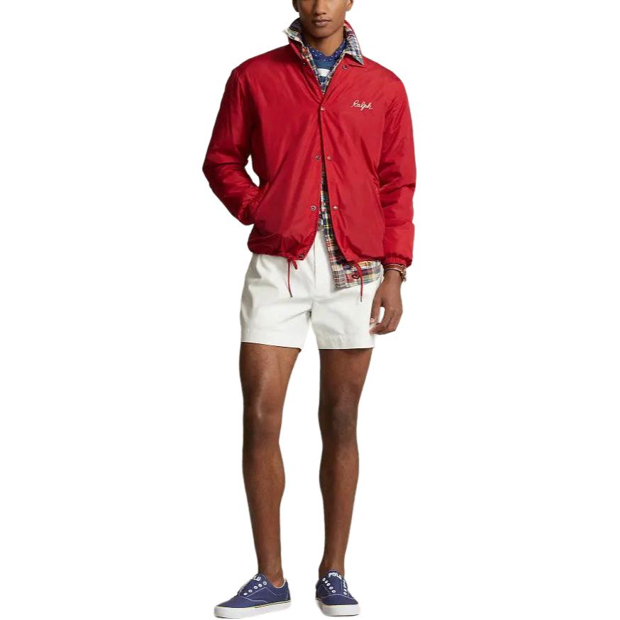 Lookbook Polo Ralph Lauren SS24 紅色防水教練外套 刺繡標誌 MNPOOTW16021329