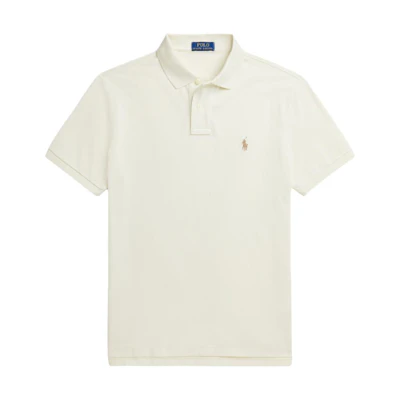 Polo Ralph Lauren SS24 Slim Fit Beige Short Sleeve Polo Shirt with Logo Embroidery. MNPOKNI1N822802-101
